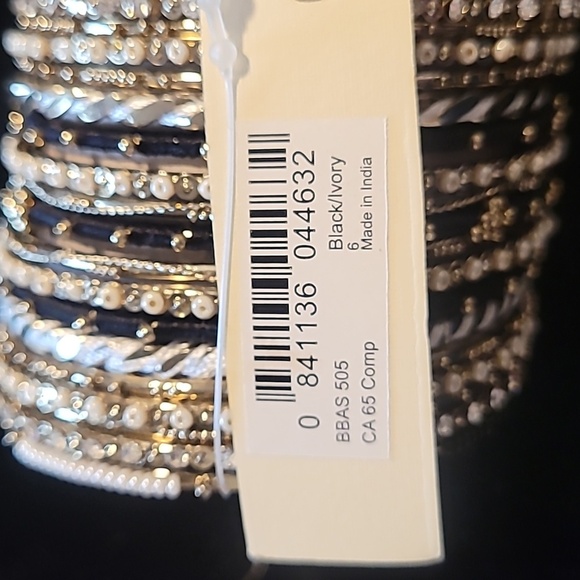 Bangle Bangle by Amrita Singh bangle Bracelet set of 19 In Black Ivory Gold Sz 6 - Picture 9 of 9